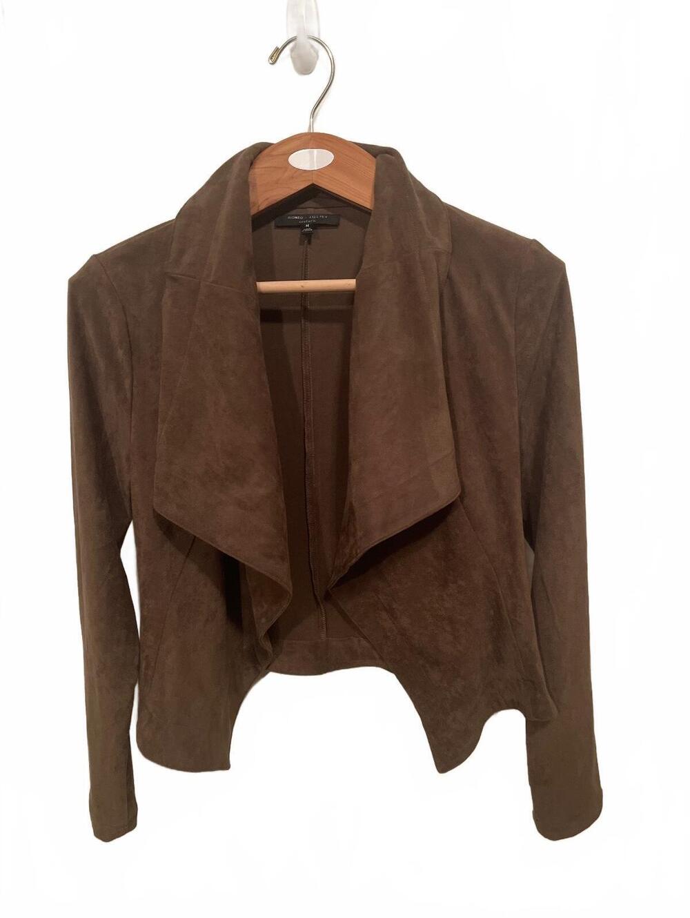 Romeo + Juliet Couture Brown Faux Suede Utility Jacket Medium